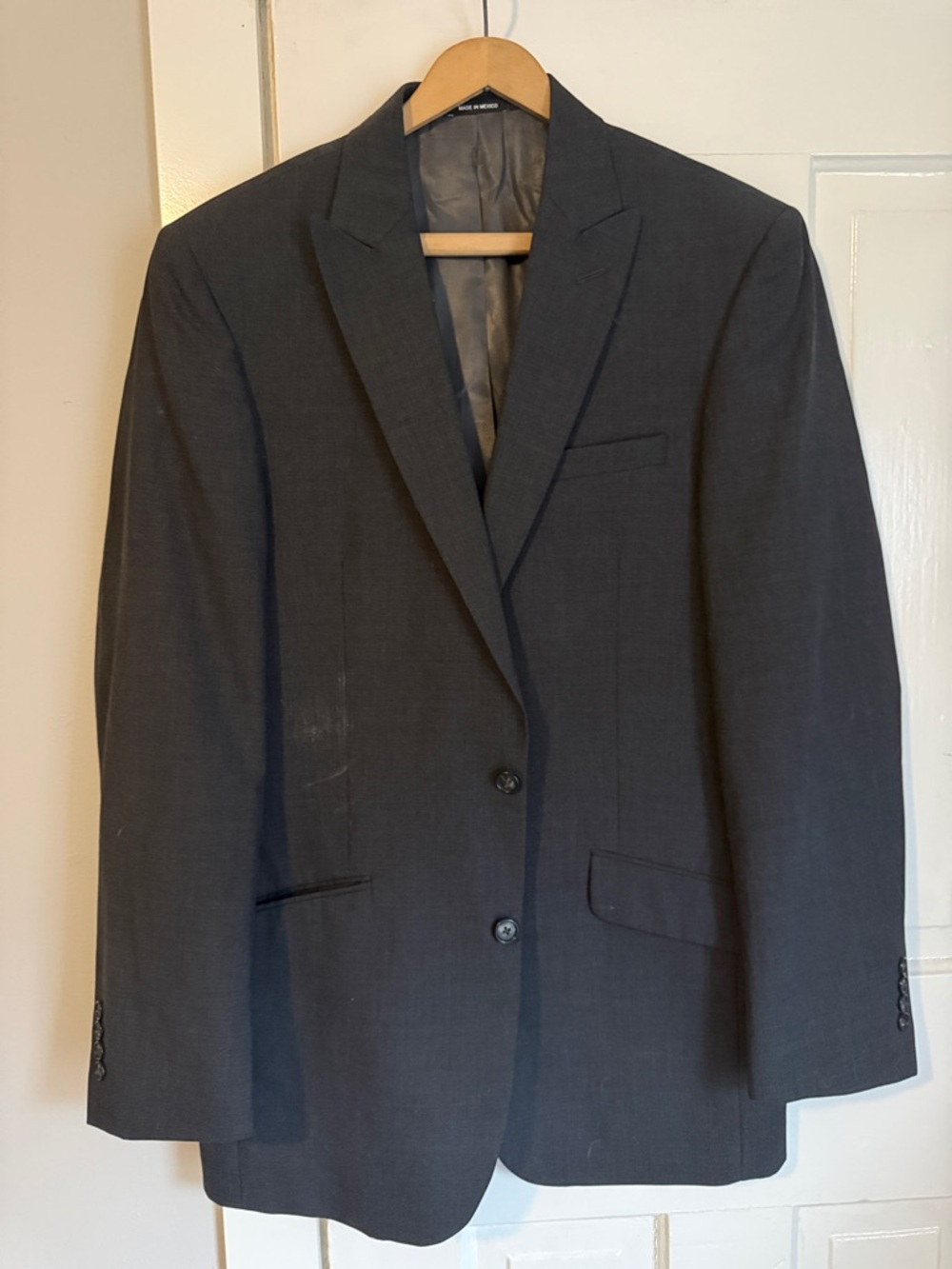 Claiborne Dark Charcoal Two-Button Men's Blazer